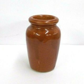 Antique 1800s English Brown Stoneware Crock Cream Pot In 6