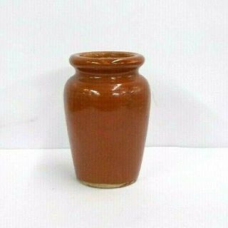 Antique 1800s English Brown Stoneware Crock Cream Pot In 5