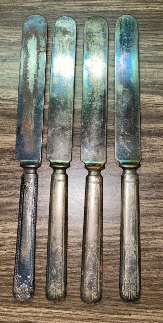 Vintage Collectible Butter Knife Set Of 4 9.  5 ",  1 Stratford Silver Co Axi