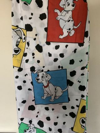 90s Disney 101 Dalmatians Twin Flat Sheet Only Fabric Vintage Bedding