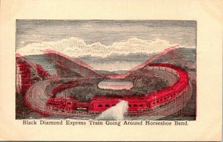 Antique Postcard Lehigh Valley Pennsylvania " Black Diamond Express Train "