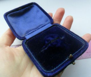 Vintage Old Antique Jewellery Display Brooch Box Blue Velvet Silk Quality Box