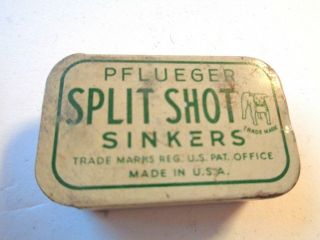 Vintage Pflueger Split Shot Sinkers Tin