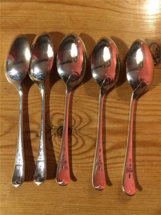 5 X Vintage Reliance Plate Epns Dessert Table Spoons 17.  6cm A1 Silver Plate