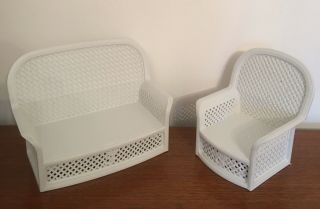 Sindy White Garden Furniture Couch & Chair Vintage
