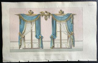 1814 Antique Regency Furniture Ackermann Repository Design For Window Curtains