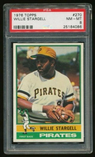 1976 Topps Willie Stargell Pittsburgh Pirates 270 Psa 8