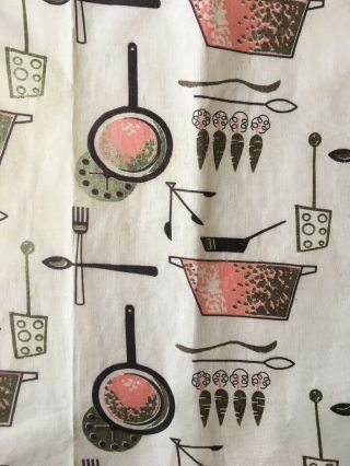 Vintage Farmhouse Pink Brown Placemats Table Linen Cloth 1950s Set Of 2