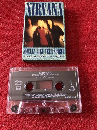 Nirvana Smells Like Teen Spirit / Even In His Youth Cassette Tape Single Rare