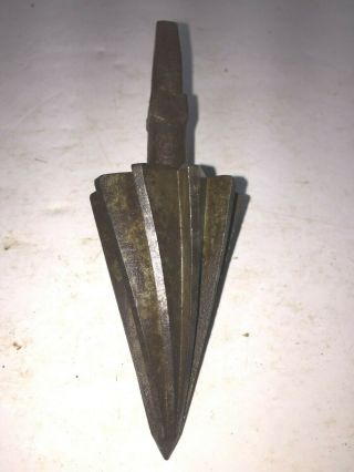 Antique Vintage 2 - 1/2 " Large Fluted Cone Shaped Brace Bit Drill Sharp