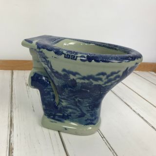 Vtg Victoria Ware Ironstone Flow Blue Lavatory - Toilet Rare Salesman Sample
