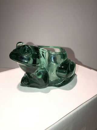 Vintage Indiana Glass Emerald Green Frog Votive Or Tea Light Candle Holder Heavy