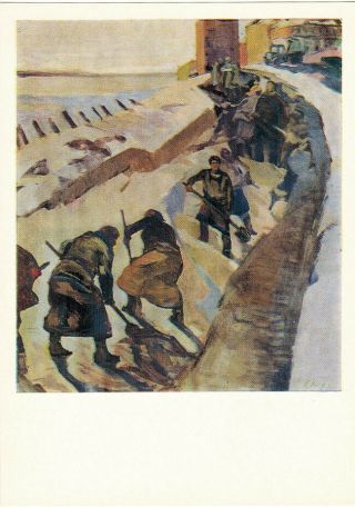 1968 Very Rare Russian Postcard Wwii People On The Frontier By A.  Zhirnov