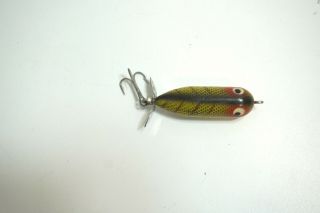 Vintage Heddon Tiny Torpedo Fishing Lure In Perch Natural Color Pattern