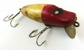 Paw Paw Lippy Joe Tack Eyed Vintage Wood Crankbait Fishing Lure,  Rough