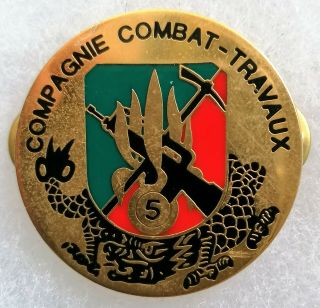 Rare French Foreign Legion 5 Re Combat & Company Numbered Badge