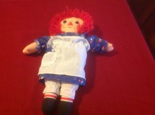 Vintage Raggedy Ann Doll 11 " Plush Stuffed Toy Red Head Yarn Hair