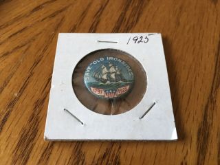 Antique 1797 - 1925 Save Old Ironsides 3/4” Diameter Pin Pinback Button D3