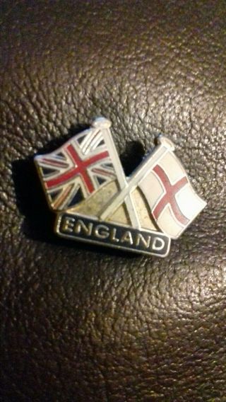 England Small St George Flag & Union Jack Great Rare Pin Badge