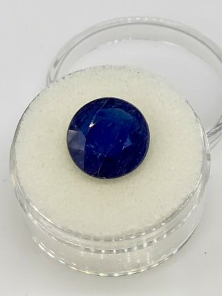 Rare $5000 5.  77ct Round Cut Blue Natural Sapphire Loose Gem