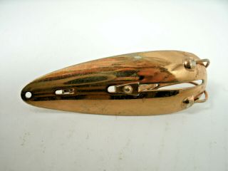 Vintage Fish Trap Weedless Spoon Lure 3.  5 " Brass Finish