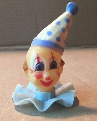 Vintage Plastic Clown Head Cake Topper Wilton W770 Made In Hong Kong