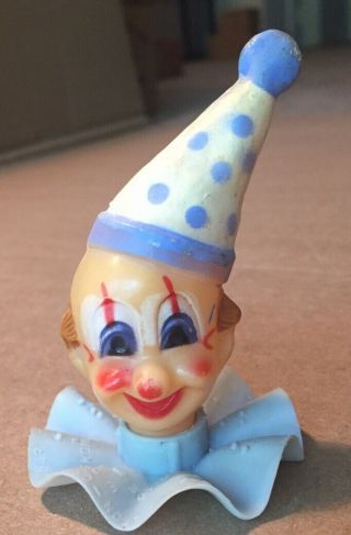 Vintage Plastic Clown Head Cake Topper Wilton W770 Made In Hong Kong 2