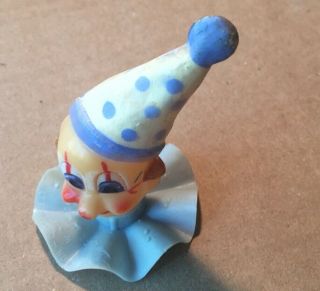 Vintage Plastic Clown Head Cake Topper Wilton W770 Made In Hong Kong 3