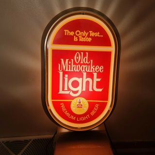Rare Vintage 1980 Old Milwaukee Beer Lighted Sign 19 " X12 " X4 " Premium Light Beer