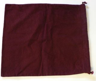 Vintage Burgundy Flannel Anti - Tarnish Cloth Drawstring Storage Bag 13 " X 15 "