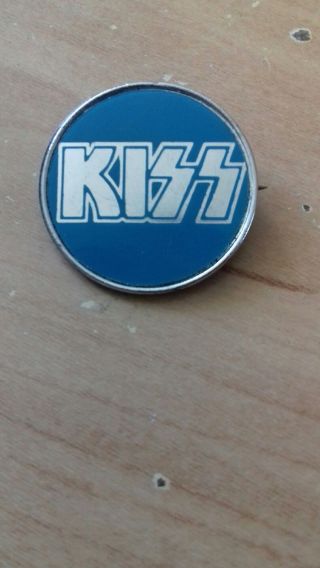 Kiss Rock Band Rare Vintage Steel Pin Badge 70/80s