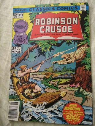Marvel Classics Issue 19 Vintage Comic Book Robinson Crusoe 1977 Castaway Rare