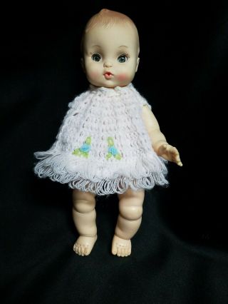 Vintage 10” Effanbee 1966 Punkin Tiny Tubber Baby Doll Molded Hair Sleepy Eyes