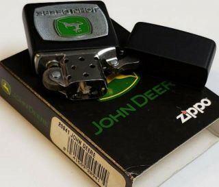 Zippo Lighter John Deere Emblem 2008 Rare Discontinued
