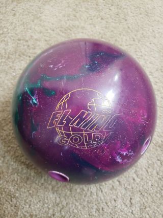 Rare Storm El Nino Gold Bowling Ball 13.  8 Lb Bowling Ball B051