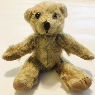 6” Vintage Russ & Berrie Mohair Fully Jointed Tagged Brown Teddy Bear