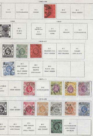 14 Hong Kong Stamps From Quality Old Antique Album 1862 - 1926