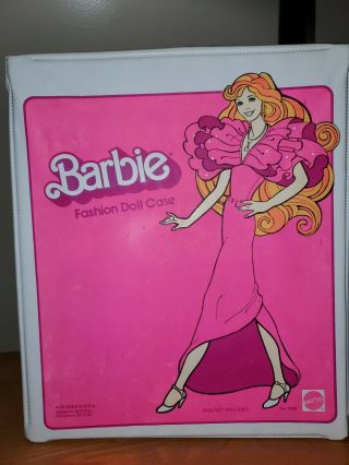 Barbie Fashion Doll Case Pink & White No.  1002 Vintage 1982 Made Usa 10 " X12 "