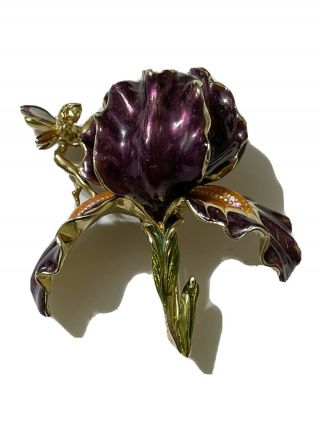 Rare Kirks Folly Purple Iris Fairy Brooch Pin
