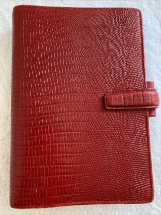 Rare Filofax Topaz Personal Organizer Pocket Red