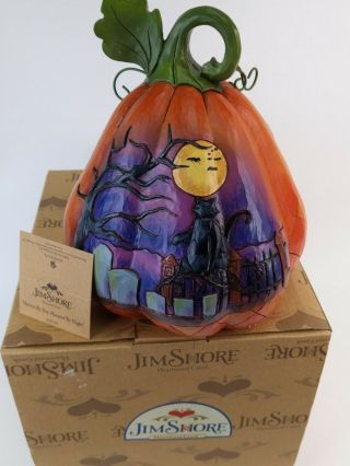 Jim Shore Harvest By Day,  Haunted By Night Pumpkin Halloween Thanksgiving Rare