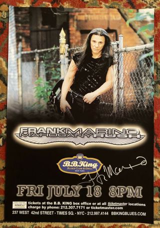 Frank Marino Mahogany Rush Bb Kings Nyc 2008 Signed Concert Poster Rare