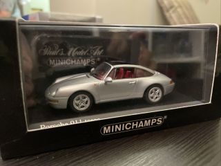 Minichamps 1/43 - Porsche 911 993 Targa 1995 Silver With Red Interior Rare