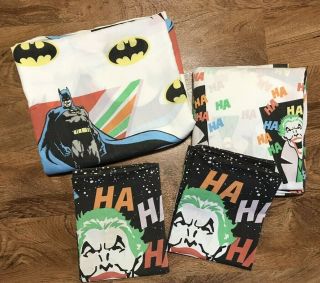 Rare Vintage 1989 Batman & Joker Dc Comics Full Sheet Set - Complete Set