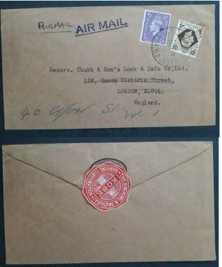 Rare 1949 Allied Occupation In Japan Airmail Kobe Banking Corp Cover To London