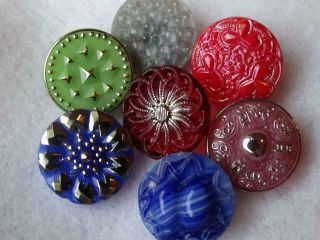 Stunning Colorful Vintage & Antique Czech Glass Buttons Lusters Ab Gilded,