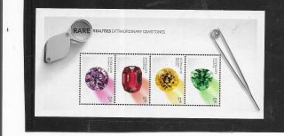 Australia 2017.  Gemstones Rare Beauties.  Mini Sheet.  Full Gum.  As Per Scan