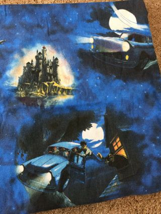 Rare Harry Potter Chamber Of Secrets Flying Car 3 Pc Twin Bed Sheet Set Blue