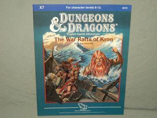 D&d 1st Ed Module - X7 The War Rafts Of Kron (very Rare - High - Grade & Nr)