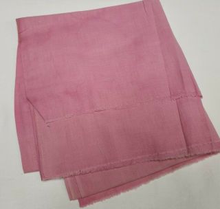 2 Yd Vintage Antique Cotton Quilt Fabric Solid 36 " Wd Pink 1930s Doll Sew Craft